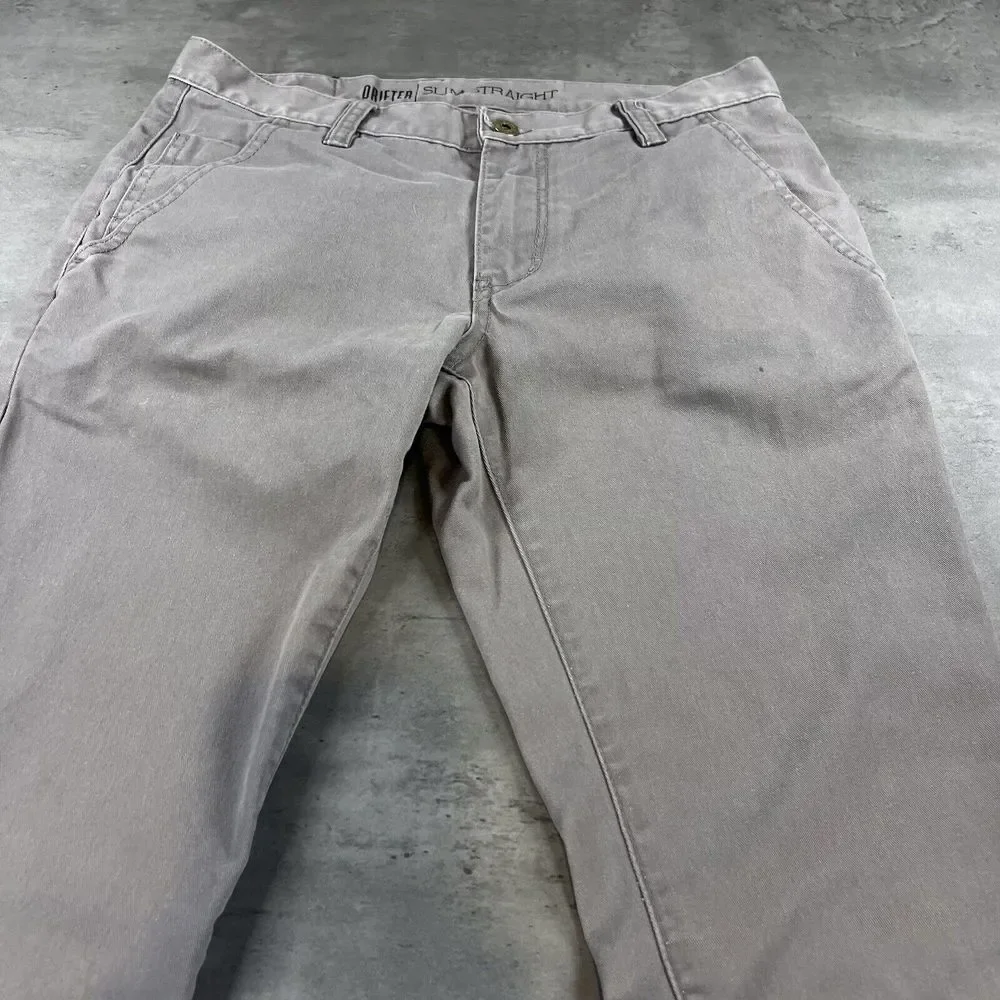 Free World‎ Pants Men 30x31 Gray Chino Trouser Straight Leg Skate Grunge Minimal